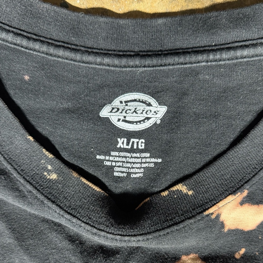 Vintage Dickies Distressed Acid-Wash 100% Cotton Black Short Sleeve Shirt - Picture 6 of 6
